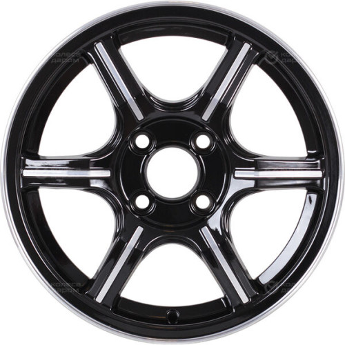 Колесный диск Tech Line 433 5.5xR14 4x98 ET38 DIA58.6 глянцевый черный с полированной лицевой частью