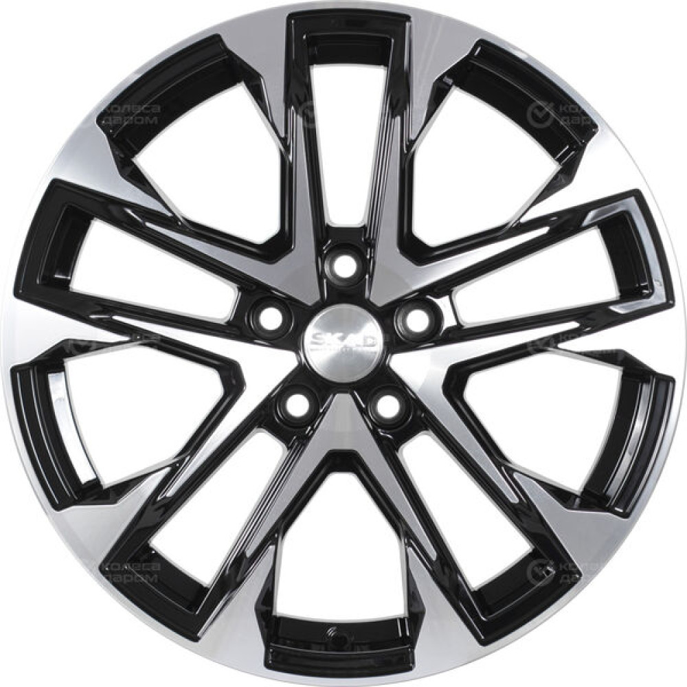 Колесный диск СКАД АТАКОР 7xR17 5x114.3 ET37 DIA66.6 черный глянцевый с полированной лицевой поверхностью