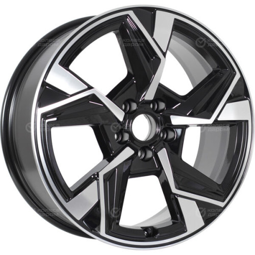 Колесный диск КиК Кайан 7.5xR18 5x112 ET43 DIA57.1 черный глянцевый с полированными элементами лицевой поверхности