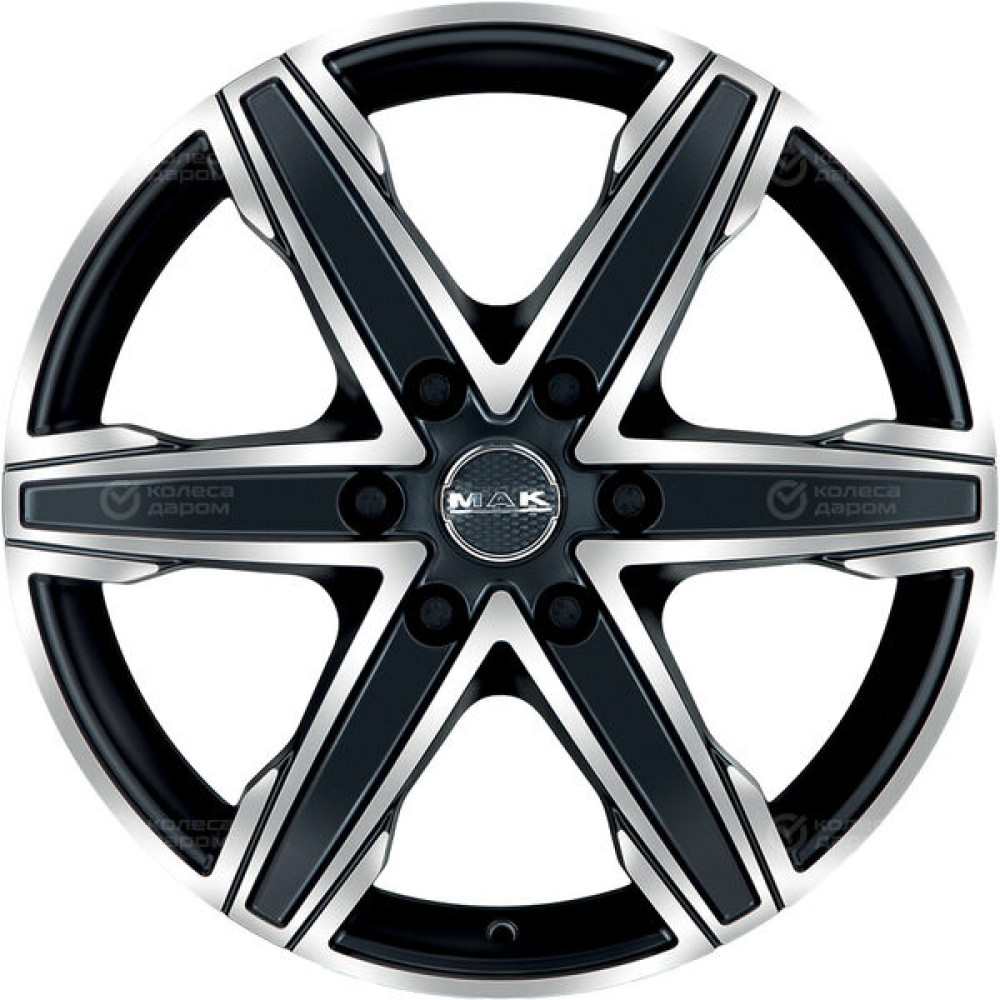 Колесный диск MAK King 6 6.5xR16 6x139.7 ET10 DIA112 черный матовый с полированной лицевой частью
