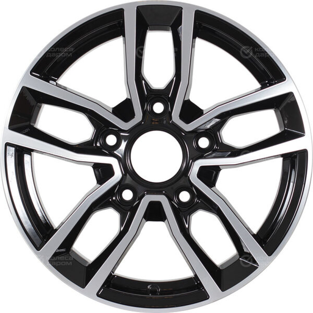 Колесный диск СКАД Вайсхорн 6.5xR16 5x139.7 ET40 DIA98 черный глянцевый с полированной лицевой поверхностью