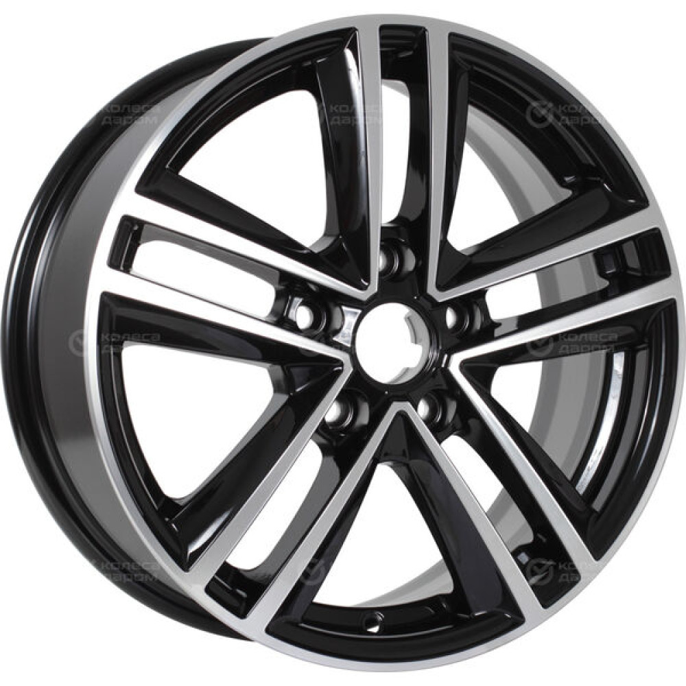 Колесный диск iFree Катар 6.5xR16 5x114.3 ET45 DIA60.1 чёрный глянцевый с полированной лицевой частью