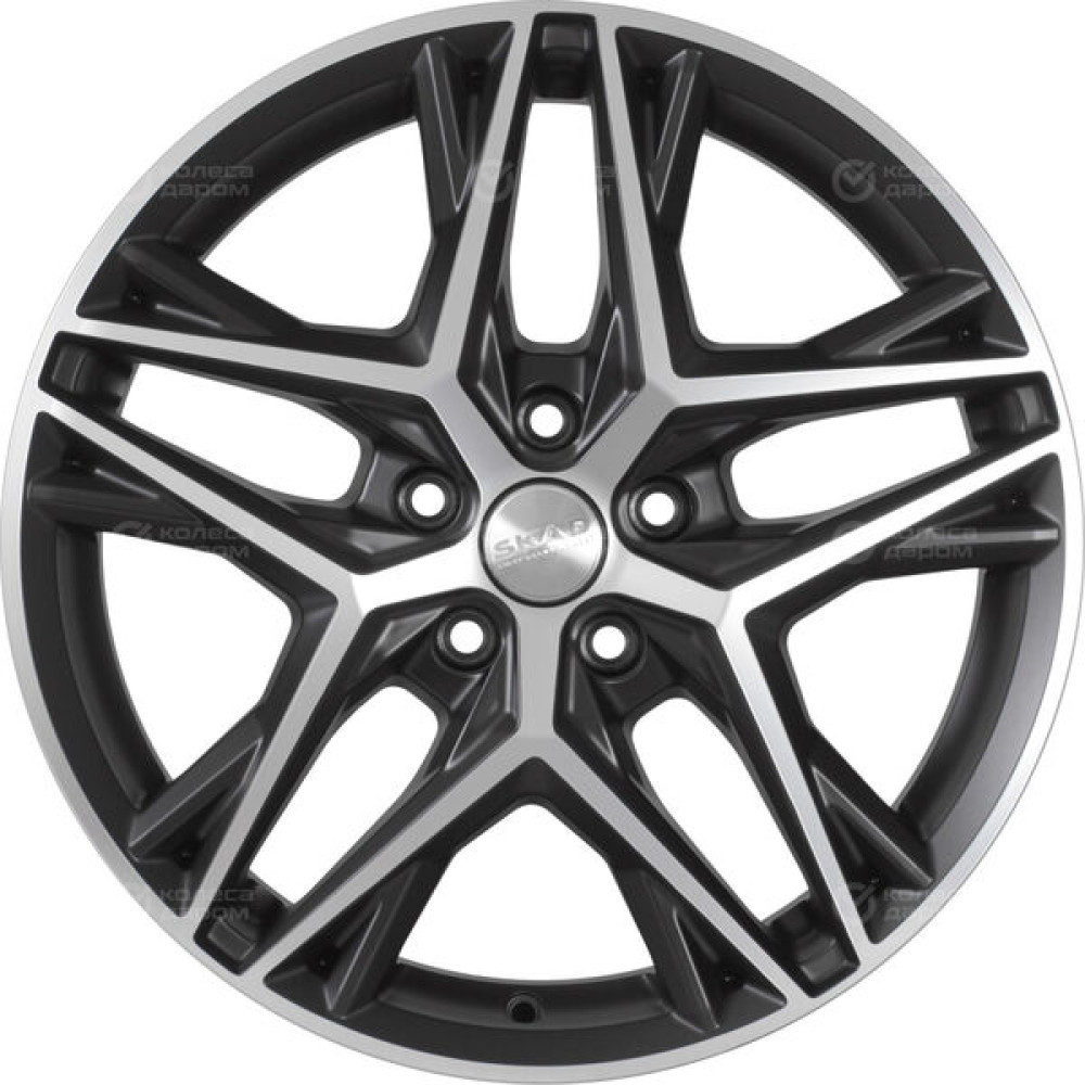 Колесный диск СКАД Челси 8xR18 5x127 ET56.4 DIA71.6 черный матовый с полированным элементом
