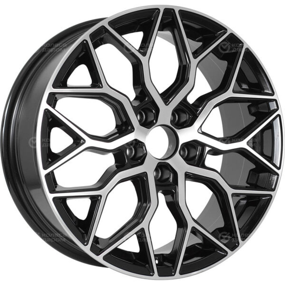 Колесный диск VENTI 1719 7xR17 5x114.3 ET37 DIA66.6 глянцевый черный с полированной лицевой частью