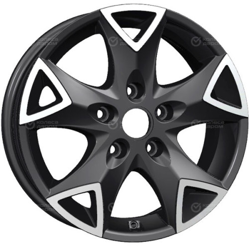 Колесный диск Carwel Конго 6.5xR16 5x112 ET50 DIA66.6 черный глянцевый с полированной лицевой частью