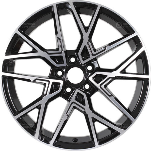 Колесный диск КиК Вудроф 7xR18 5x108 ET50 DIA63.35 черный глянцевый с полированными элементами лицевой поверхности