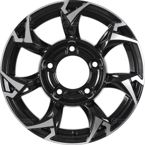 Колесный диск KHOMEN KHW1505 (Niva 4x4) 5.5xR15 5x139.7 ET5 DIA98.5 глянцевый черный с полированной лицевой частью