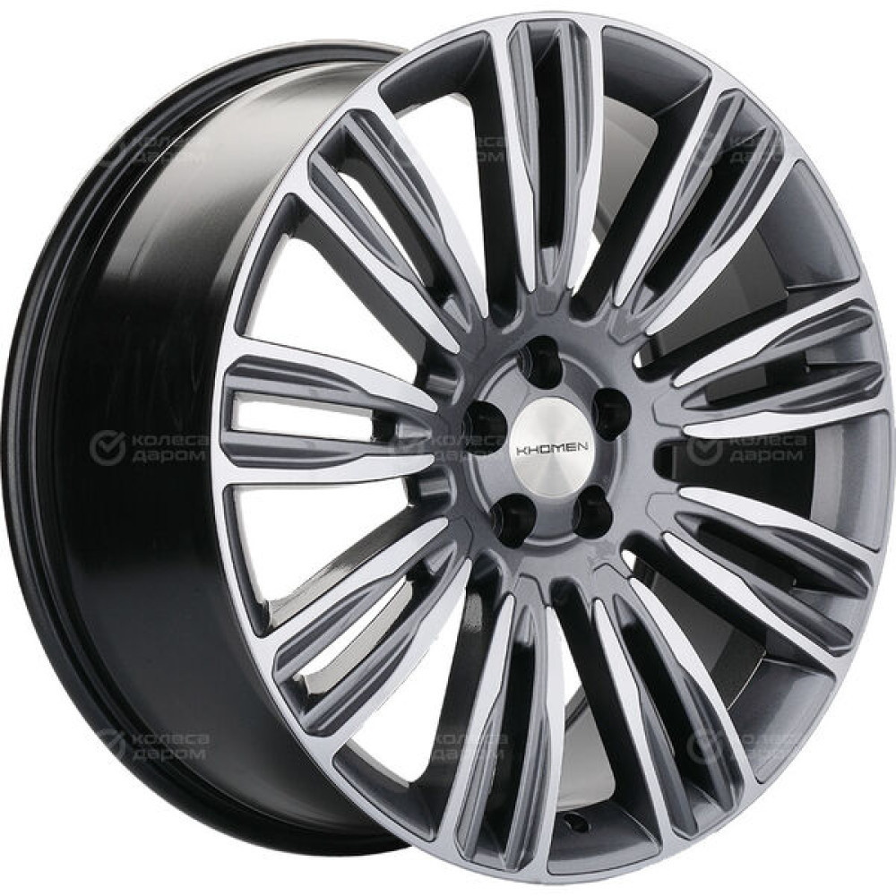 Колесный диск KHOMEN KHW2004 (Velar) 8.5xR20 5x108 ET45 DIA63.4 насыщенный темно-серый полностью полированный