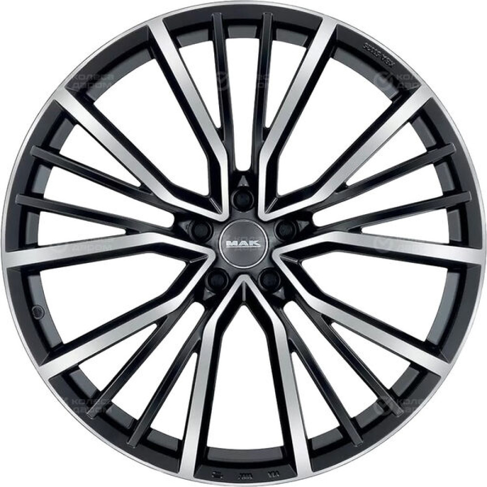 Колесный диск MAK Union 8.5xR20 5x112 ET20 DIA66.45 чёрный глянцевый с полированной лицевой частью