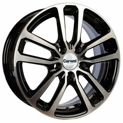 Колесный диск Carwel Донты 209 6xR15 5x114.3 ET48 DIA67.1 чёрный глянцевый с полированной лицевой поверхностью