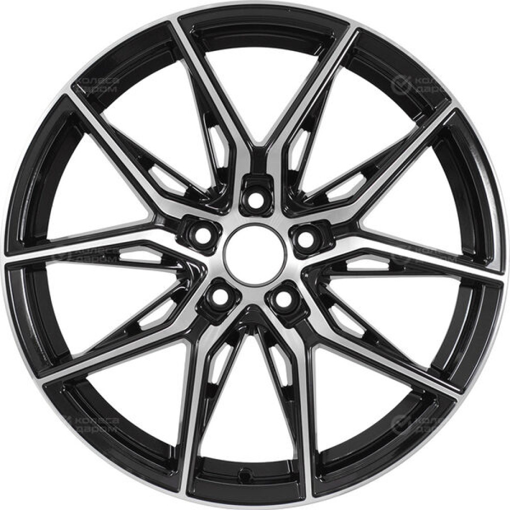Колесный диск RST R247 7xR17 5x114.3 ET40 DIA66.1 глянцевый черный с полированной лицевой частью