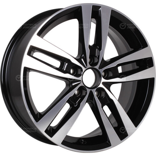 Колесный диск КиК Rassvet 6.5xR16 5x114.3 ET50 DIA67.1 черный глянцевый с полированными элементами лицевой поверхности