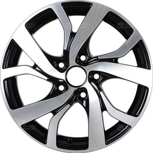 Колесный диск КиК Палермо 6.5xR16 5x114.3 ET40 DIA67.1 (уценка) черный глянцевый с полированными элементами лицевой поверхности