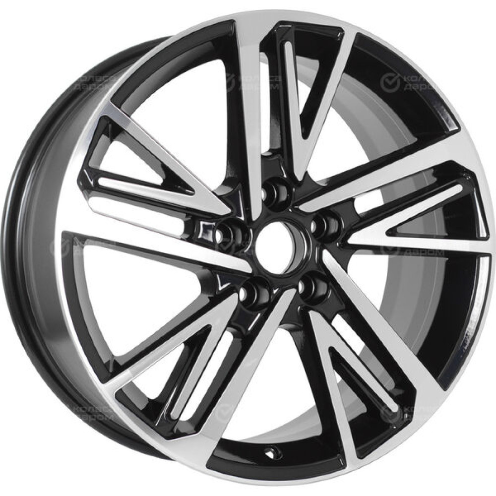 Колесный диск KHOMEN KHW1815 (Toyota Camry (NEW)) 8xR18 5x114.3 ET50 DIA60.1 глянцевый черный с полированной лицевой частью