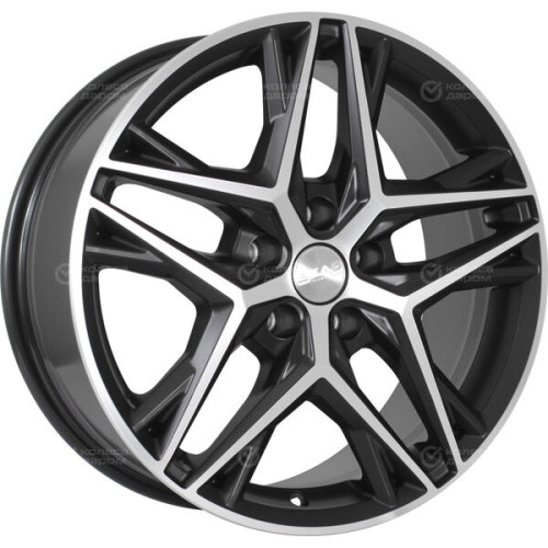 Колесный диск СКАД Челси 8xR18 5x112 ET39 DIA66.6 черный матовый с полированным элементом