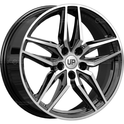 Колесный диск WUP Up112 7xR18 5x108 ET45 DIA63.35 черный глянцевый с полированными элементами лицевой поверхности