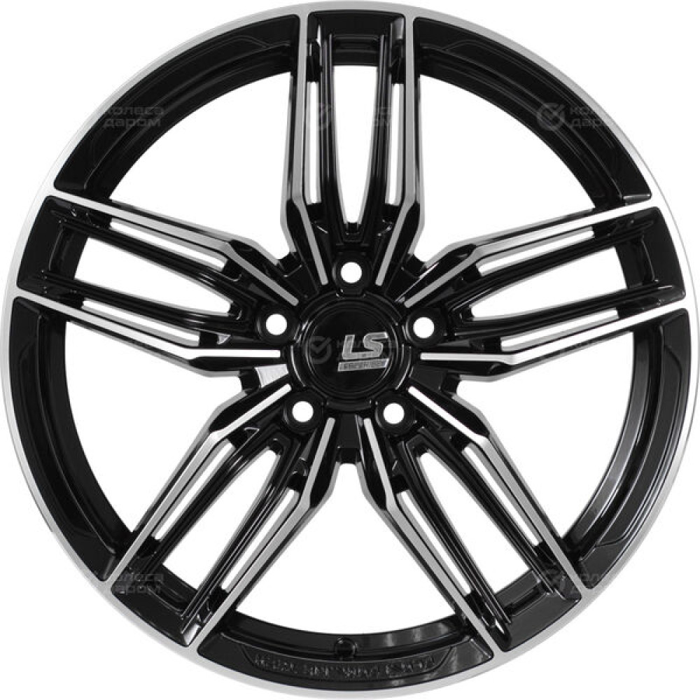 Колесный диск LS FlowForming LS RC54 8xR18 5x114.3 ET40 DIA67.1 черный глянцевый с полированной лицевой частью