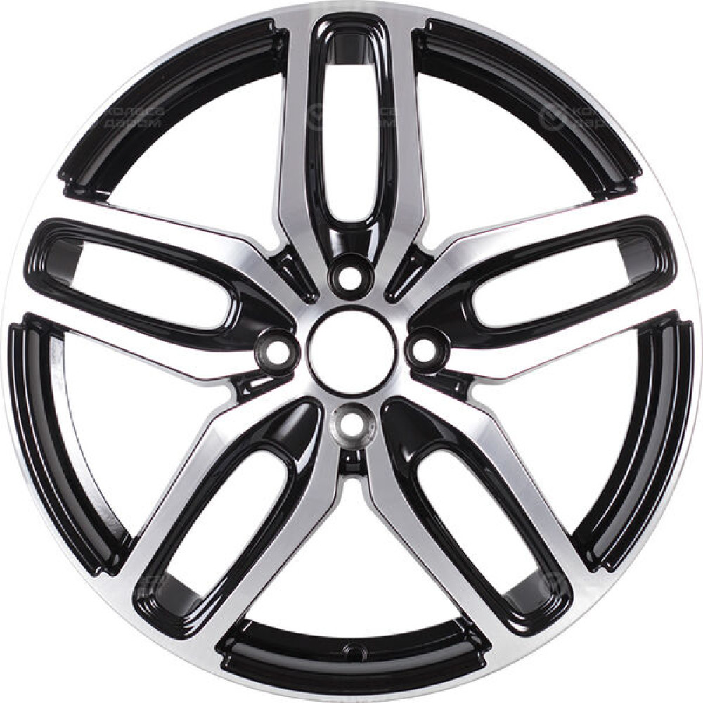 Колесный диск Carwel Виви 199 6.5xR17 5x114.3 ET38 DIA67.1 чёрный глянцевый с полированной лицевой поверхностью