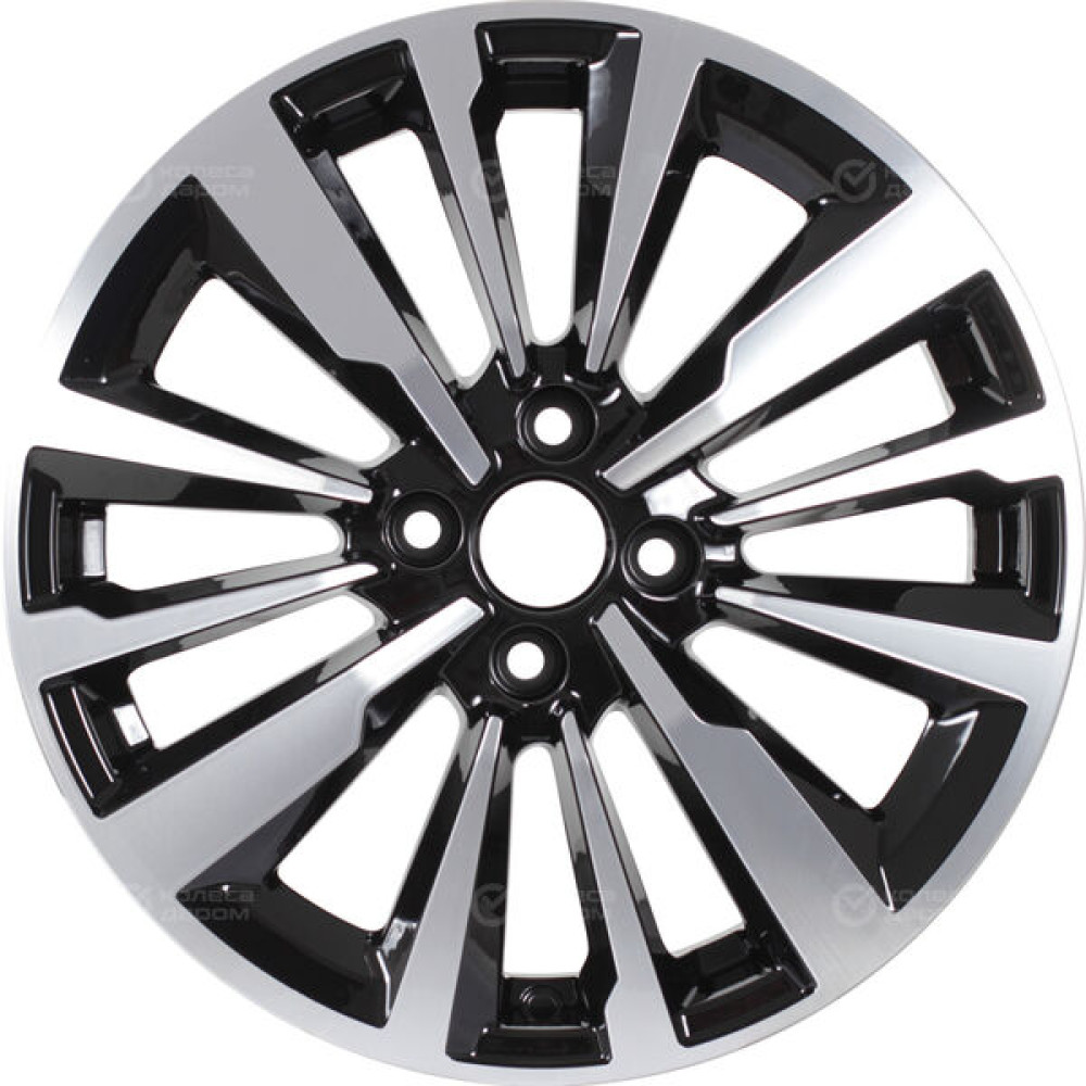 Колесный диск КиК Эрман 6.5xR16 4x100 ET49 DIA54.1 черный глянцевый с полированными элементами лицевой поверхности