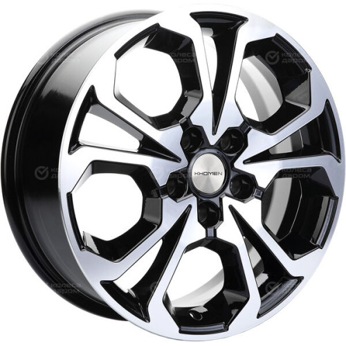 Колесный диск KHOMEN KHW1711 (ZV17_Ceed) 6.5xR17 5x114.3 ET50 DIA67.1 глянцевый черный с полированной лицевой частью