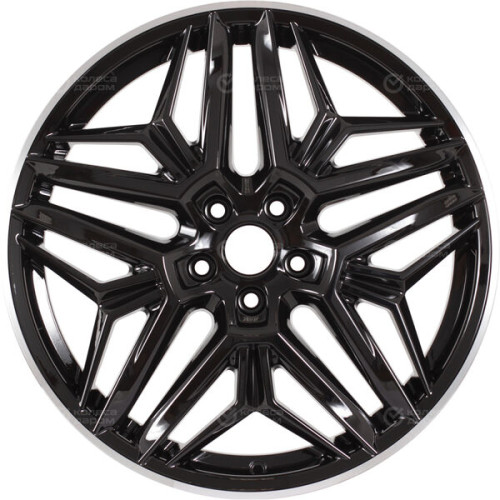 Колесный диск КиК Колумб 7xR19 5x108 ET50 DIA60.1 черный глянцевый с полированными элементами лицевой поверхности