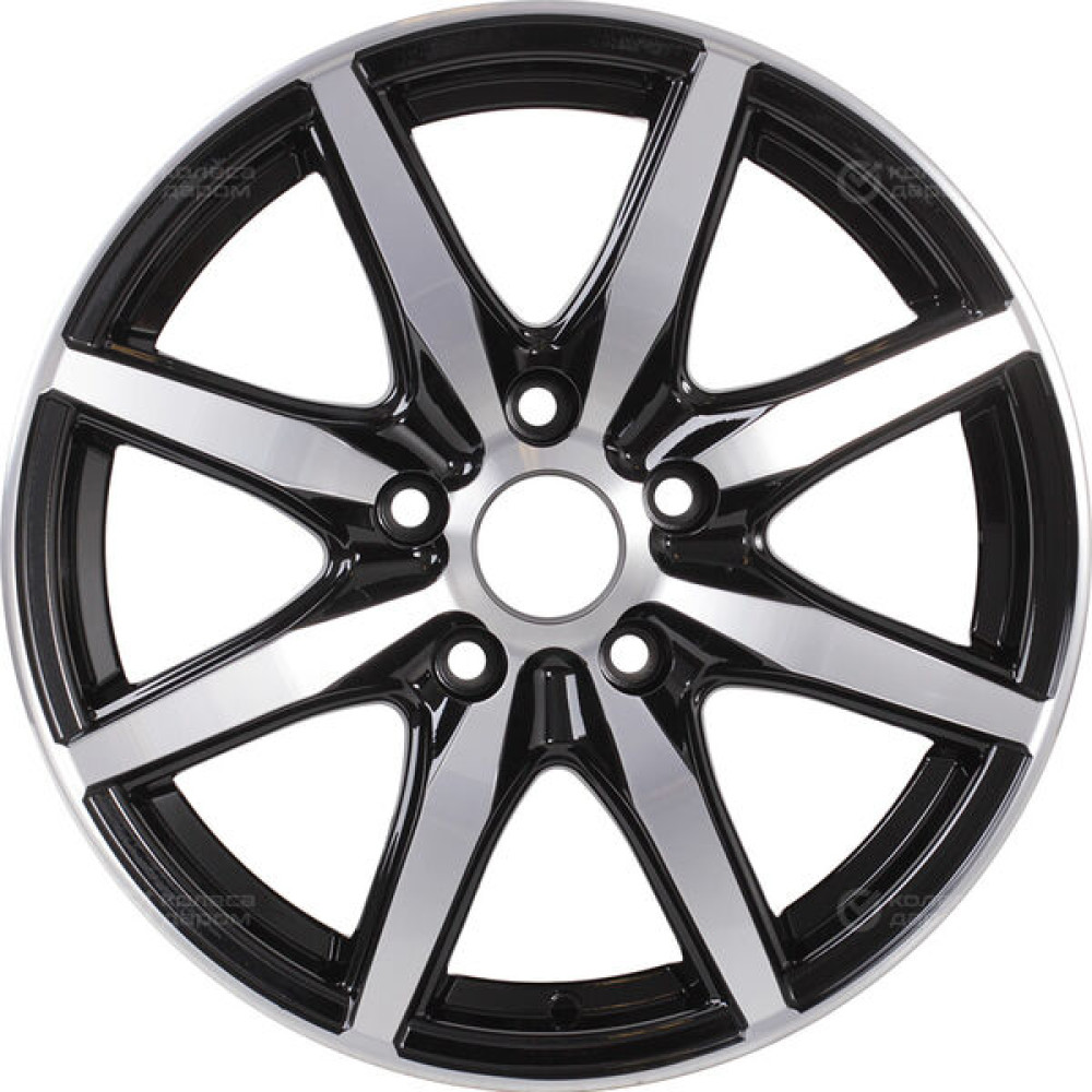 Колесный диск VENTI 1615 6.5xR16 5x114.3 ET46 DIA67.1 глянцевый черный с полированной лицевой частью