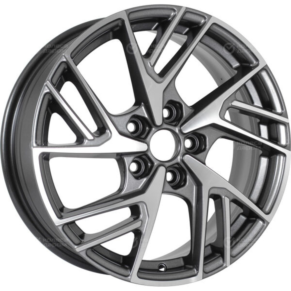 Колесный диск KHOMEN KHW1722 (Chery/Exeed) 6.5xR17 5x108 ET33 DIA60.1 насыщенный темно-серый полностью полированный