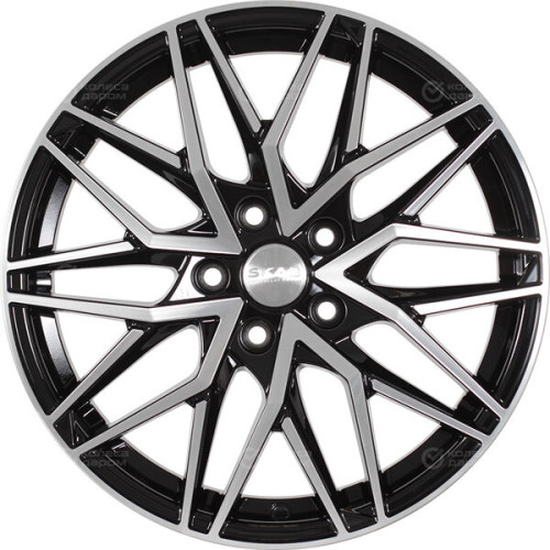 Колесный диск СКАД Азимут 7xR17 5x100 ET38 DIA57.1 черный глянцевый с полированной лицевой поверхностью