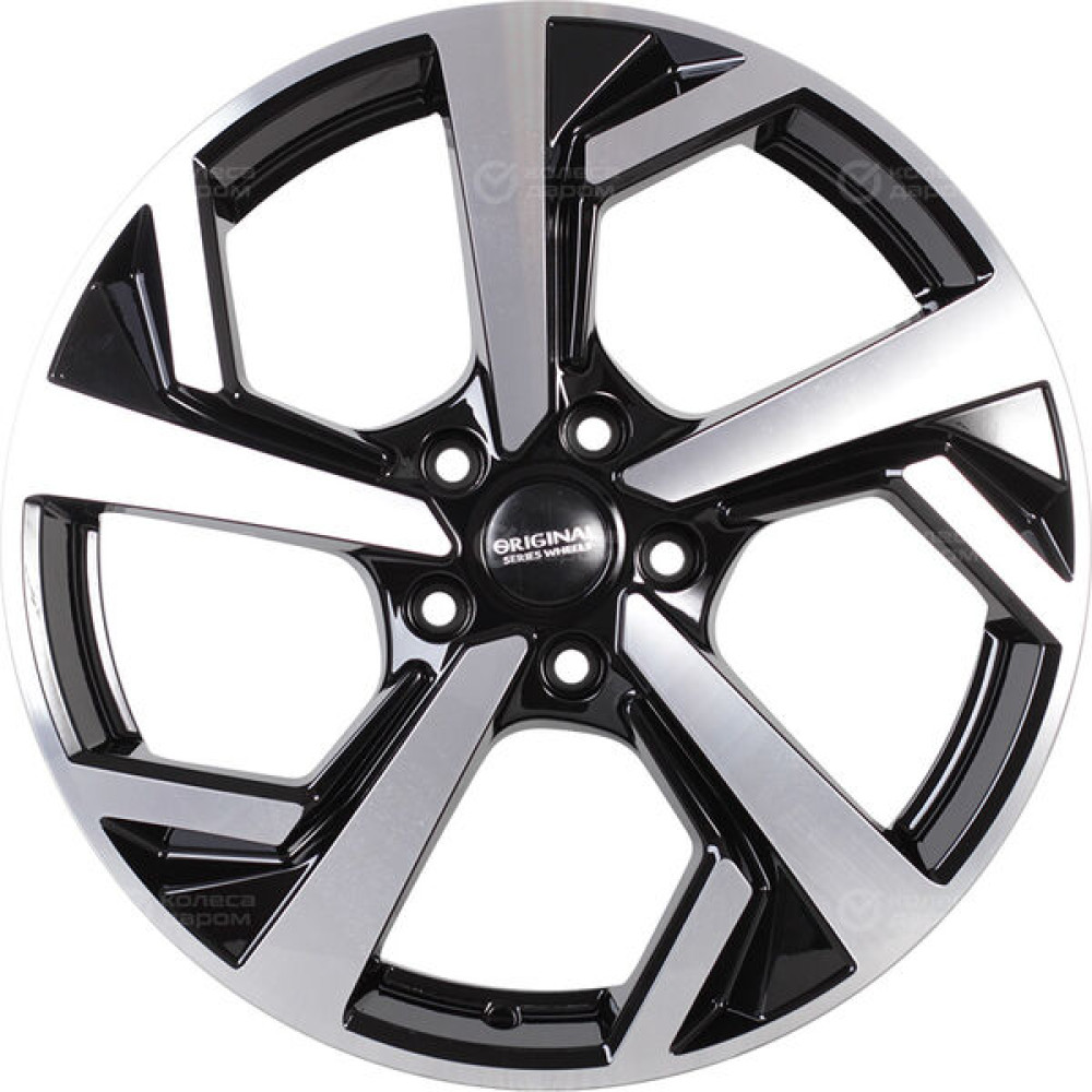 Колесный диск СКАД KL-328 7xR18 5x114.3 ET46 DIA67.1 черный глянцевый с полированной лицевой поверхностью