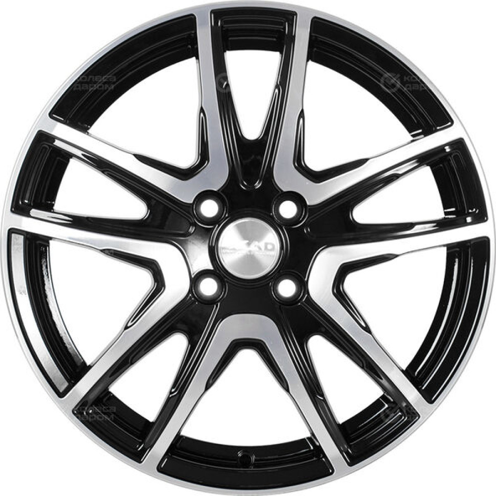 Колесный диск СКАД Сидней 6xR16 4x100 ET41 DIA60.1 черный глянцевый с полированной лицевой поверхностью