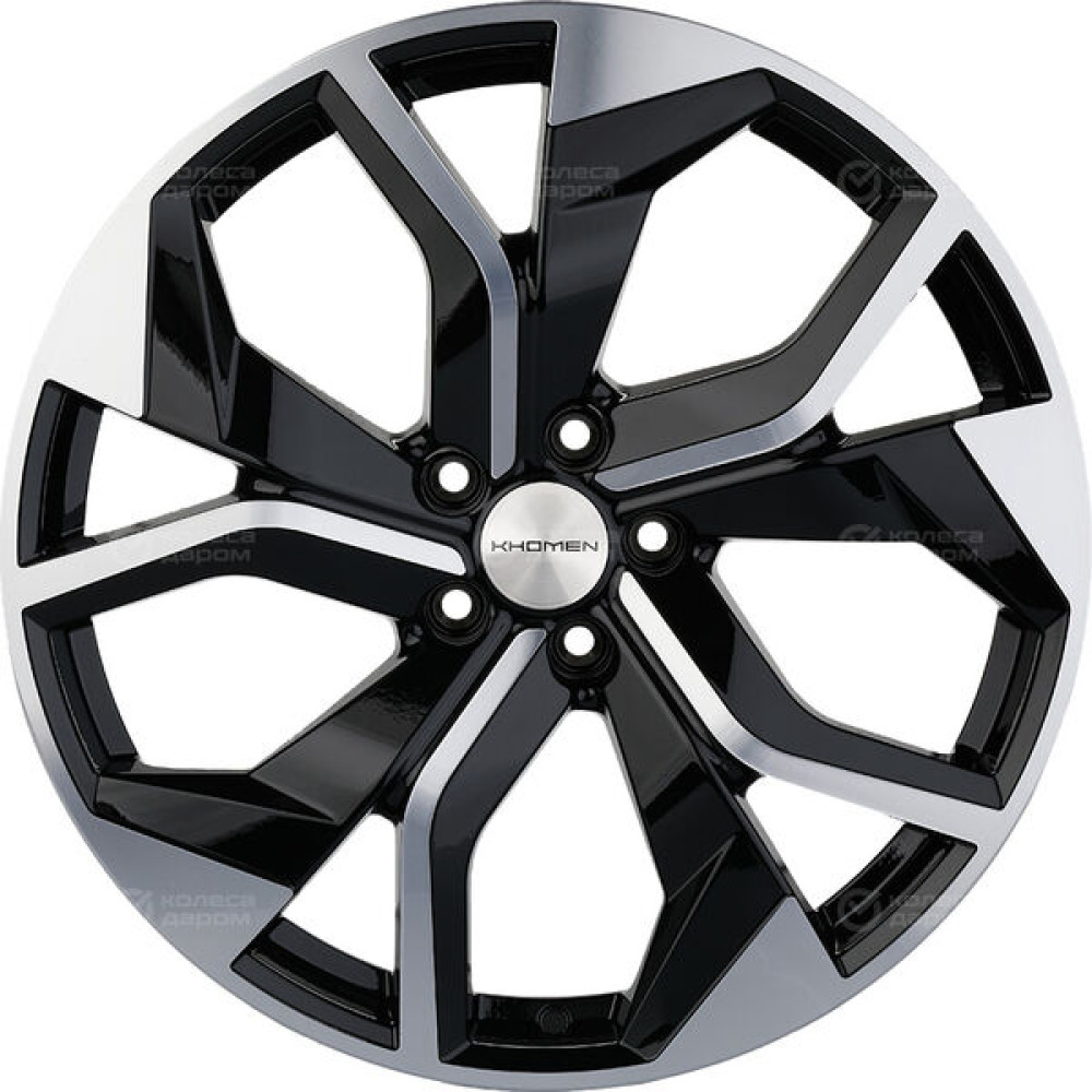 Колесный диск KHOMEN KHW2006 (Q8) 8.5xR20 5x112 ET20 DIA66.5 глянцевый черный с полированной лицевой частью