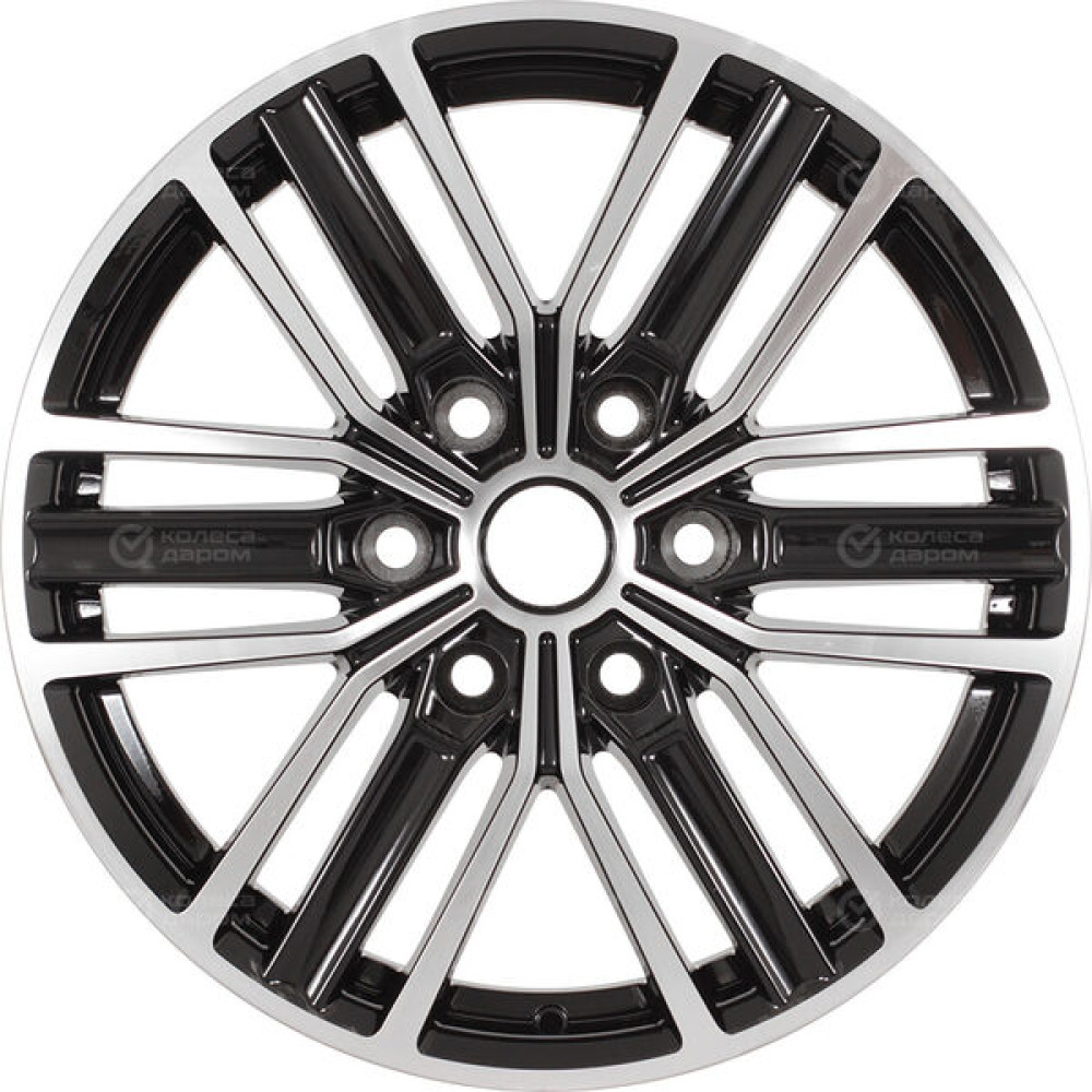 Колесный диск Carwel Джирим 218 7.5xR18 6x139.7 ET25 DIA100.1 чёрный глянцевый с полированной лицевой поверхностью