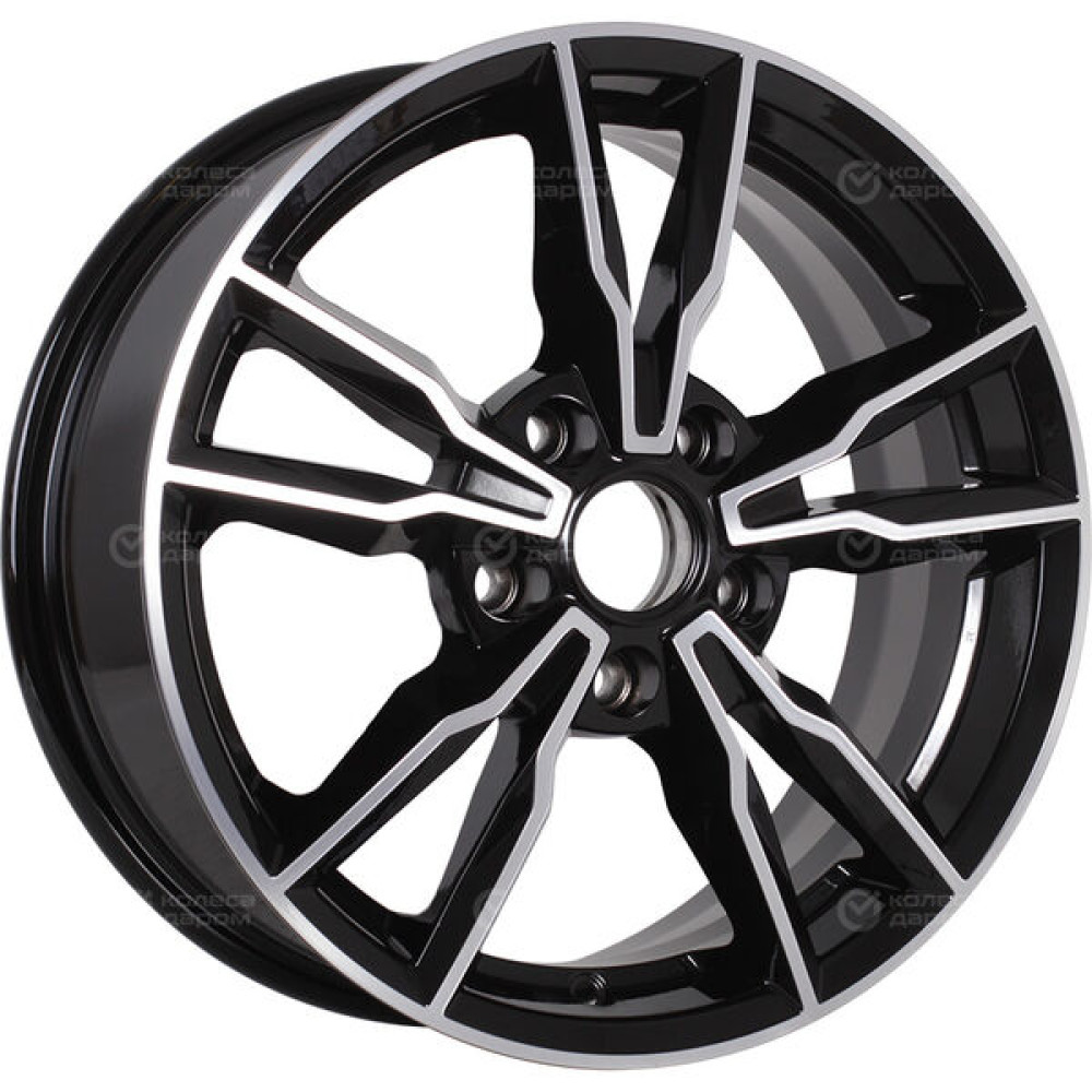 Колесный диск iFree Икигай 6.5xR16 5x114.3 ET45 DIA60.1 чёрный глянцевый с полированной лицевой частью