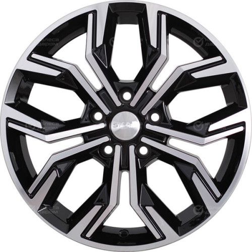 Колесный диск СКАД Амиата 7xR17 5x114.3 ET40 DIA66.1 черный глянцевый с полированной лицевой поверхностью