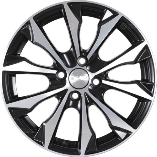 Колесный диск СКАД Нагоя 6xR16 4x100 ET41 DIA60.1 черный матовый с полированным элементом