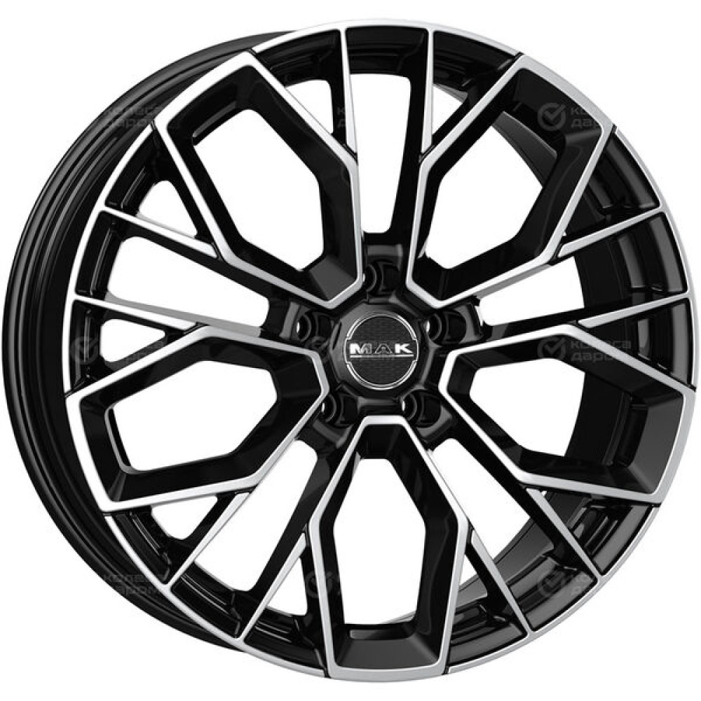 Колесный диск MAK Stilo 8xR18 5x108 ET45 DIA72 чёрный глянцевый с полированной лицевой частью