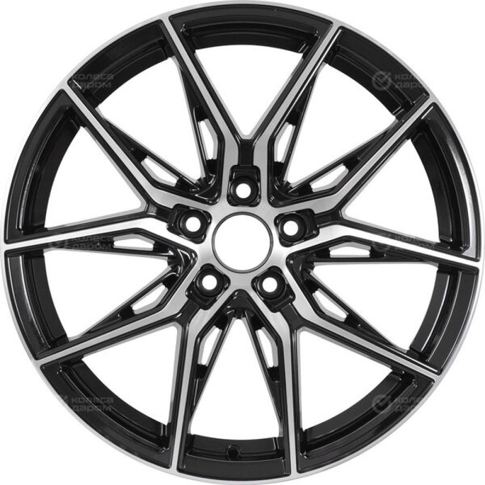 Колесный диск RST R218 7.5xR18 5x108 ET50 DIA63.4 глянцевый черный с полированной лицевой частью