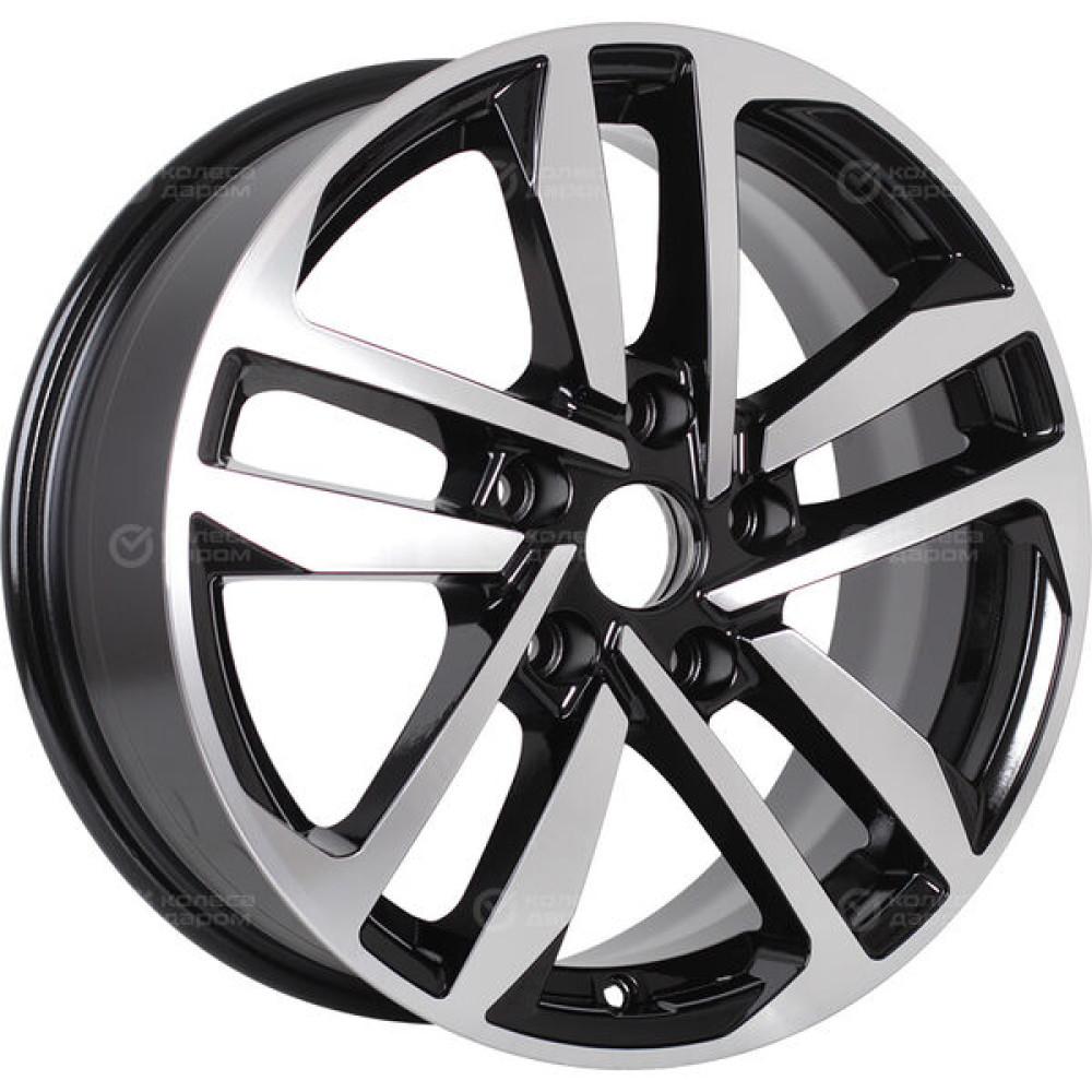 Колесный диск Carwel Шунет 1612 6.5xR16 5x108 ET50 DIA63.35 черный глянцевый с полированной лицевой частью