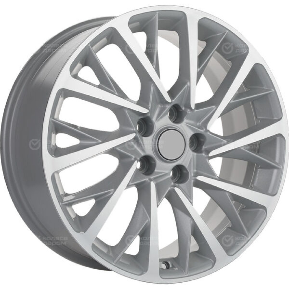 Колесный диск Carwel Оланга 1804 7.5xR18 5x114.3 ET45 DIA60.1 серебристый с полированной лицевой частью