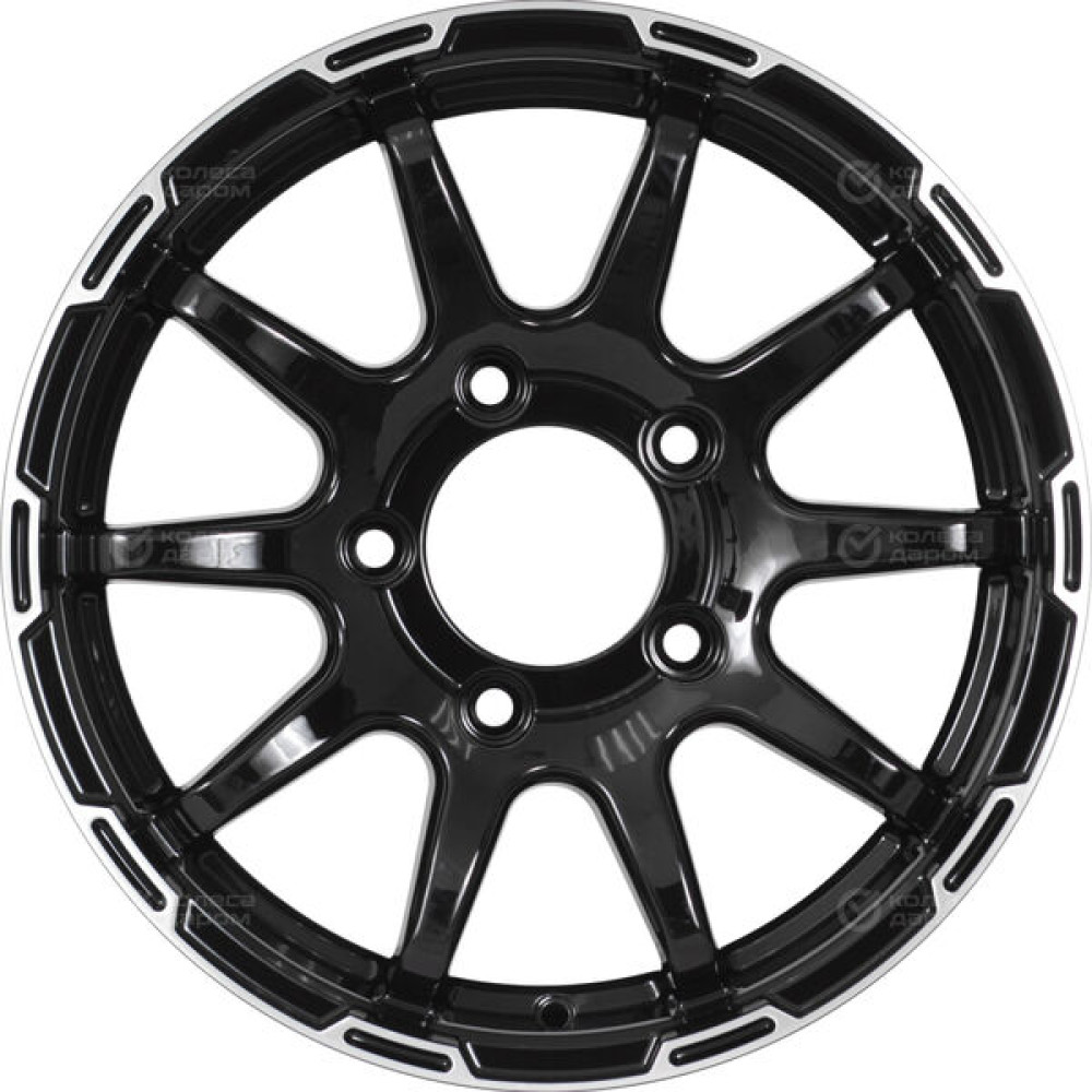 Колесный диск KDW KD1660(КС1113-00) 6.5xR16 5x139.7 ET40 DIA98.1 глянцевый черный с полированной лицевой частью