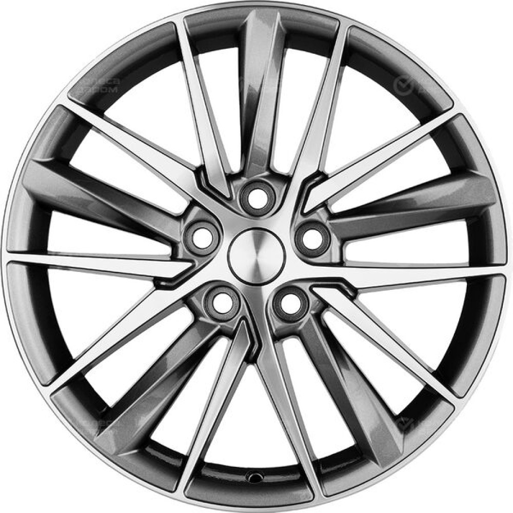 Колесный диск Carwel Алдан 1807 8xR18 5x114.3 ET50 DIA60.1 серый с полированной лицевой частью