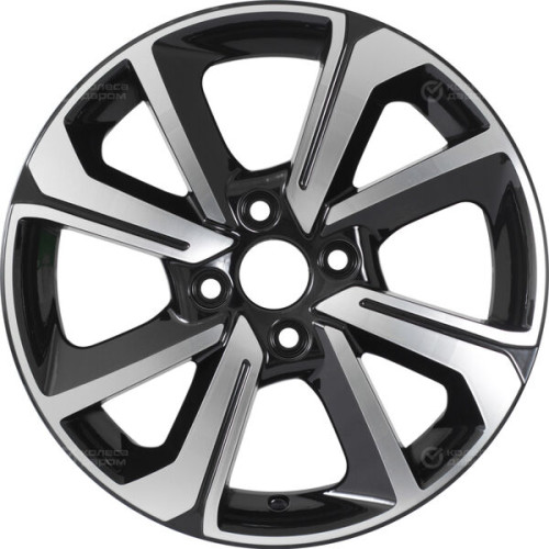 Колесный диск KHOMEN KHW1501 (ZV15_Lada Granta) 6xR15 4x98 ET36 DIA58.6 глянцевый черный с полированной лицевой частью