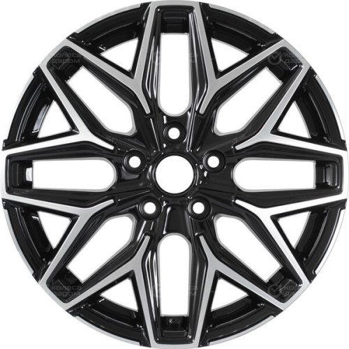 Колесный диск КиК Ариус 7xR17 5x112 ET40 DIA57.1 черный глянцевый с полированными элементами лицевой поверхности
