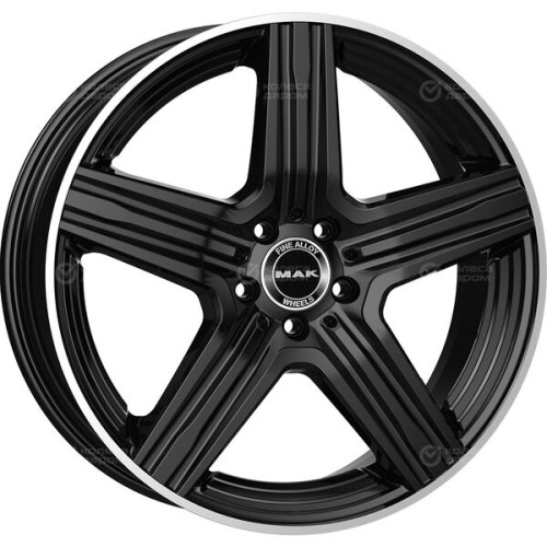 Колесный диск MAK Lewis 9xR18 5x112 ET30 DIA66.6 блестящий чёрный с зеркальным кольцом