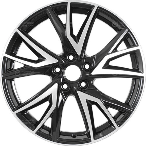 Колесный диск КиК Кайлас 6.5xR18 5x114.3 ET35 DIA67.1 черный глянцевый с полированными элементами лицевой поверхности