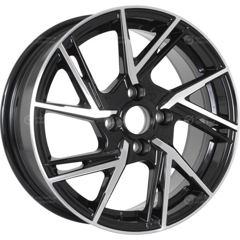 Колесный диск WUP Up115 6.5xR15 4x100 ET45 DIA60.1 черный глянцевый с полированными элементами лицевой поверхности