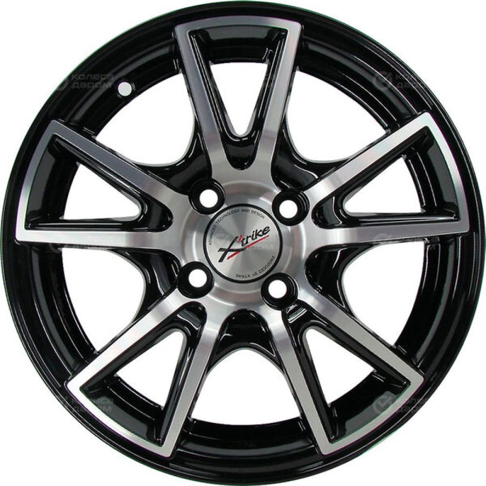 Колесный диск X-trike X104 6xR14 5x114.3 ET38 DIA67.1 черный глянцевый с полированной лицевой поверхностью