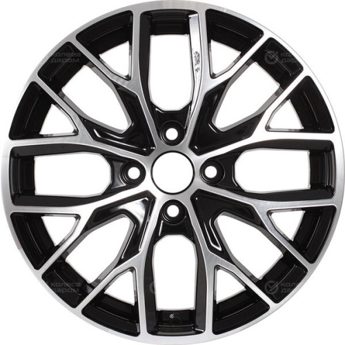 Колесный диск КиК Лилиом-оригинал 6xR16 4x100 ET41 DIA60.1 черный глянцевый с полированными элементами лицевой поверхности