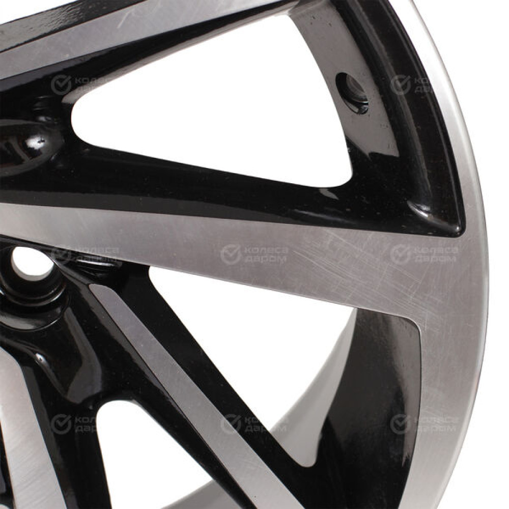 Колесный диск KDW KD1530 6xR15 4x100 ET46 DIA60.1 (уценка) глянцевый черный с полированной лицевой частью