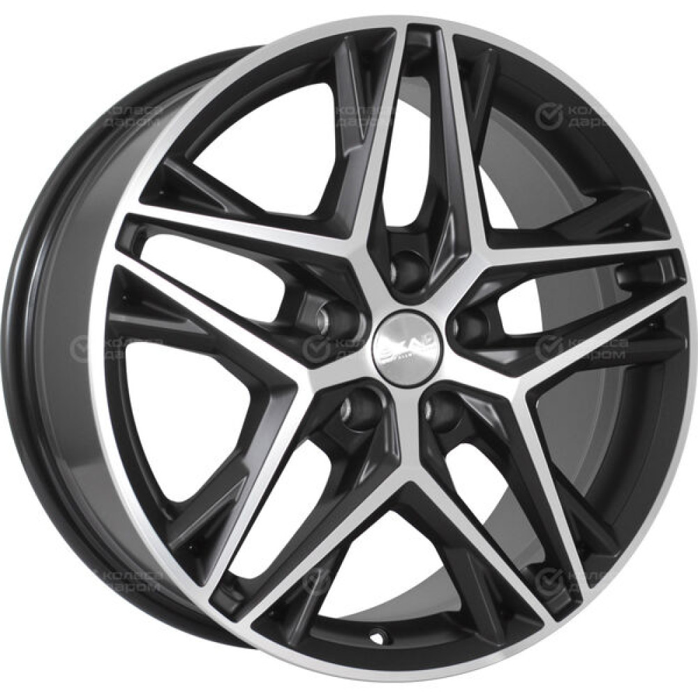Колесный диск СКАД Челси 8xR18 5x112 ET38 DIA66.6 черный матовый с полированным элементом